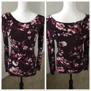 Maroon floral nursing shirt motherhood maternity